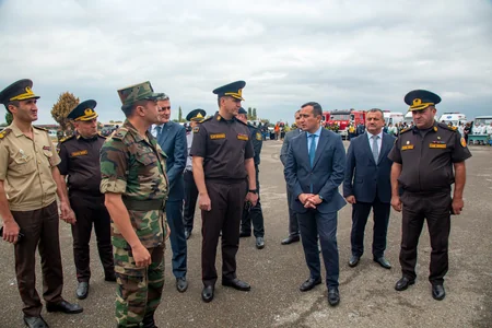 Şəmkirdə Ərazi mülki müdafiə qüvvələri ilə xəbərdarlıq və toplanış üzrə mülki müdafiə məşqi keçirilib
