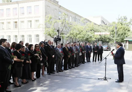 President attended opening of a monument to world-famous singer Rashid Behbudov - UPDATED