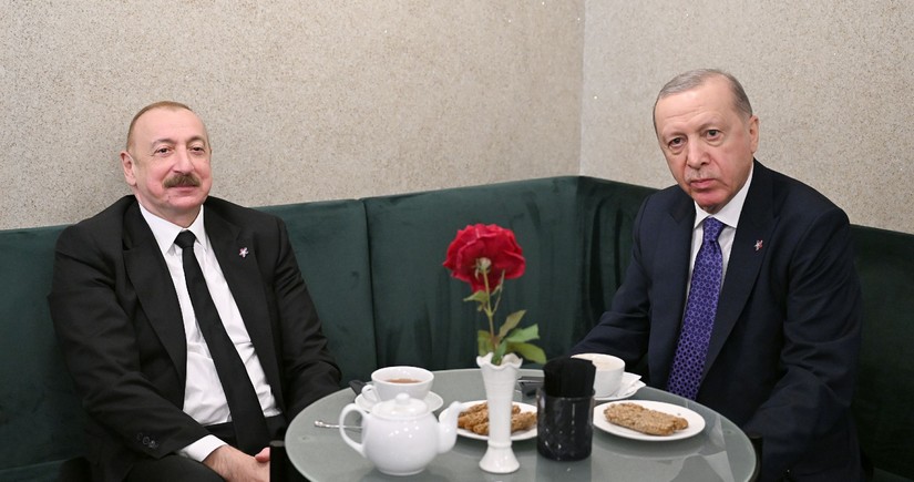 President Ilham Aliyev meets with Recep Tayyip Erdogan in Albania