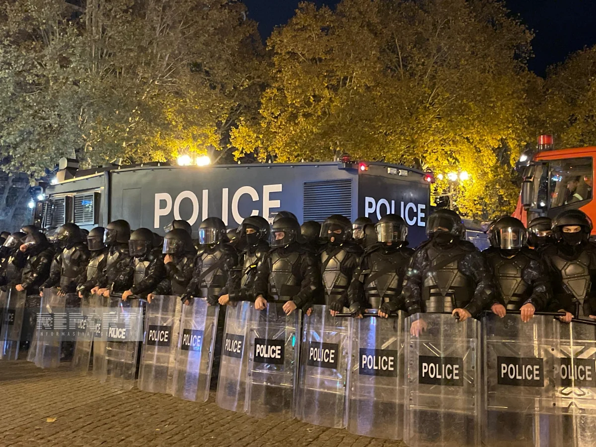 В ходе митинга у здания парламента в Тбилиси пострадали три сотрудника МВД