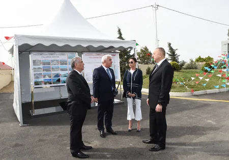 President Ilham Aliyev inaugurates a new bridge in Pirallahi settlement