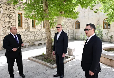 İlham Əliyev və Sadır Japarov Ağdamda Şahbulaq qalasında olublar - YENİLƏNİB