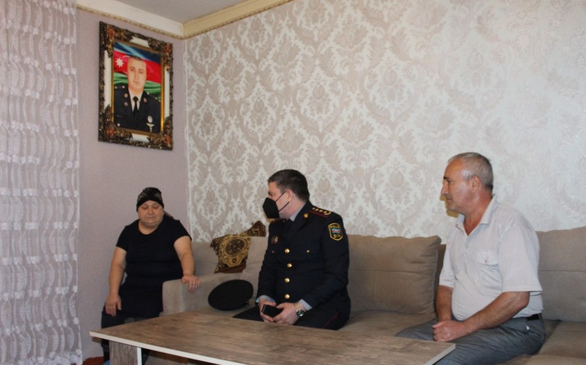 Qax polisinin əməkdaşları şəhid ailələrini ziyarət edib