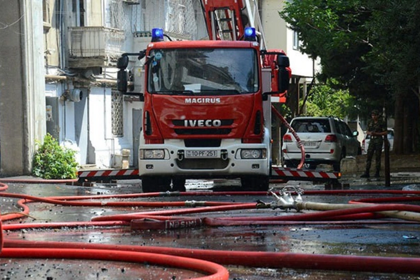 Xaçmazda yük avtomobili yanır