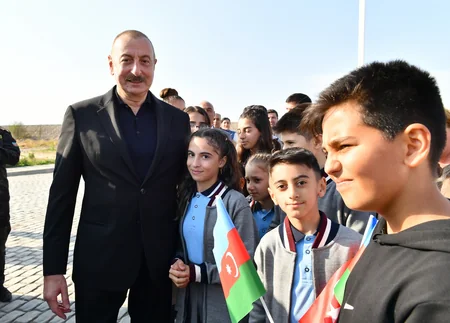 Ilham Aliyev, Mehriban Aliyeva meet with Aghali village residents