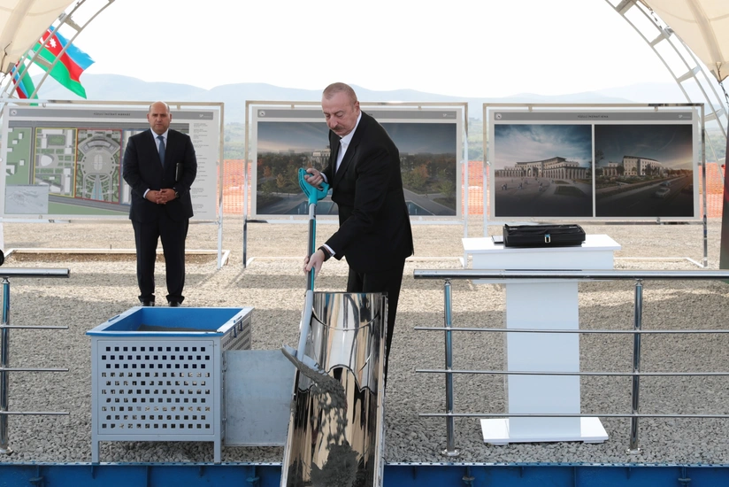 Füzuli şəhərində inzibati binanın təməli qoyulub - YENİLƏNİB