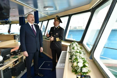 President Ilham Aliyev attended ceremony to launch first tanker built at Baku Shipyard
