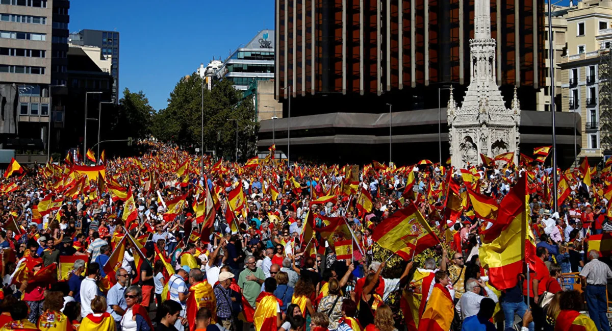 Actions in support of unity of Spain took place in Madrid and Barcelona - VIDEO