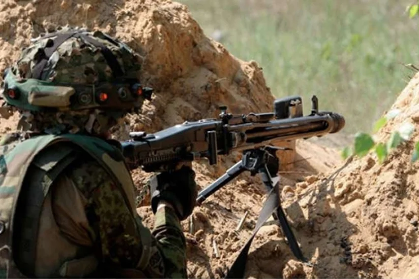 Armenians fired Azerbaijani positions using large caliber machine guns