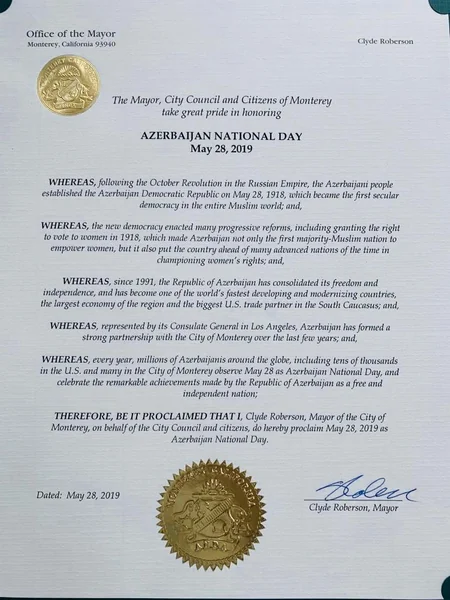 Azerbaijan’s Republic Day celebrated in Monterey, California
