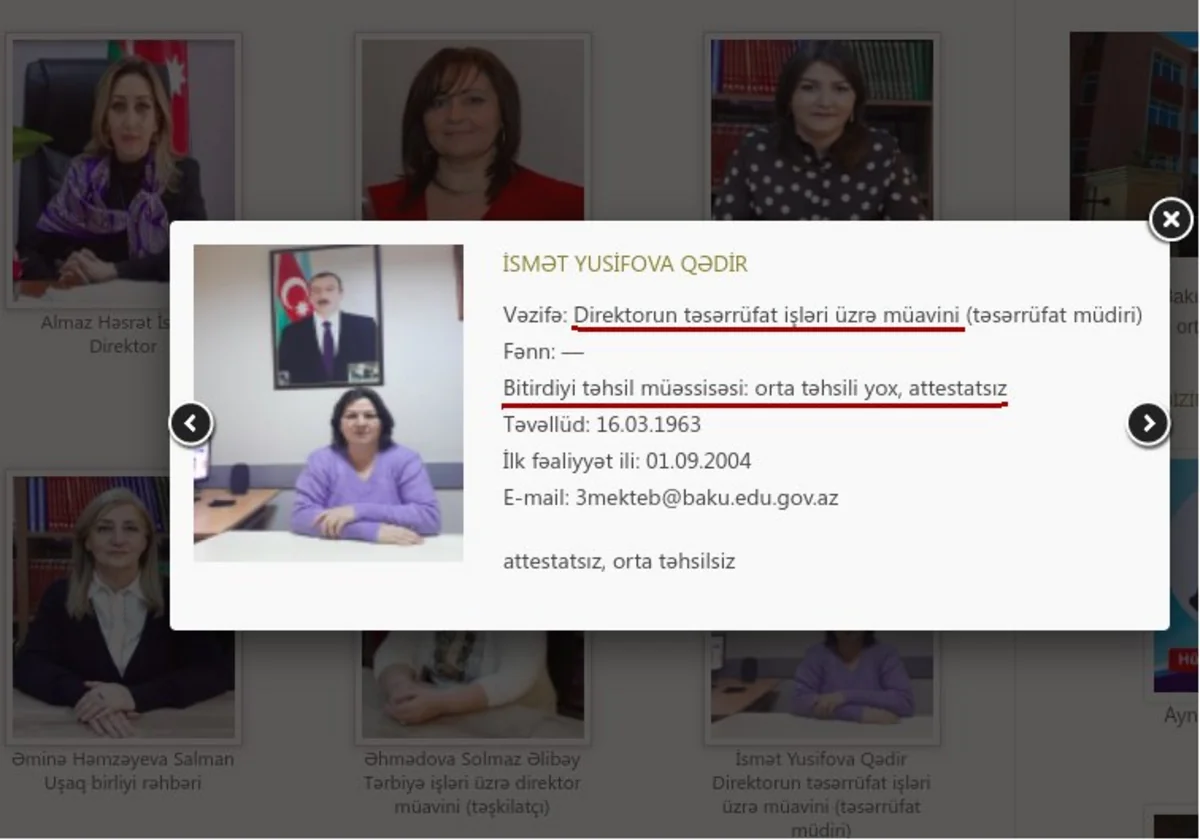 Attestatsız şəxsin məktəb direktorunun müavini təyin edilməsilə bağlı araşdırma aparılır