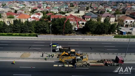 Mərdəkan-Zağulba avtomobil yolunda yeni yerüstü piyada keçidi tikilir