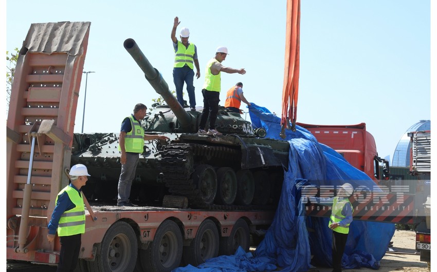 Ermənilərin “qələbə” simvolu olan tank Bakıya gətirilib, Hərbi Qənimətlər Parkında yerləşdirilib - YENİLƏNİB