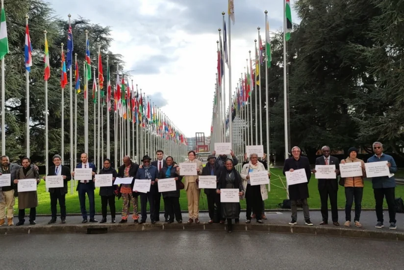 Beynəlxalq konfransın iştirakçıları Cenevrədə Fransa müstəmləkəçiliyinə qarşı dinc aksiya keçiriblər