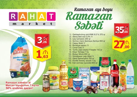 RAHAT marketlər şəbəkəsi Ramazan səbəti hazırlayıb