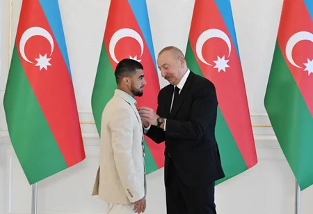 President Ilham Aliyev receives Azerbaijani athletes who won medals at Paris Summer Olympic Games and their coaches - UPDATED