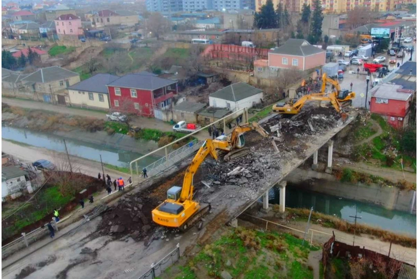 Sumqayıt şəhərini Saray qəsəbəsi ilə birləşdirən körpünün söküntüsünə başlanılıb