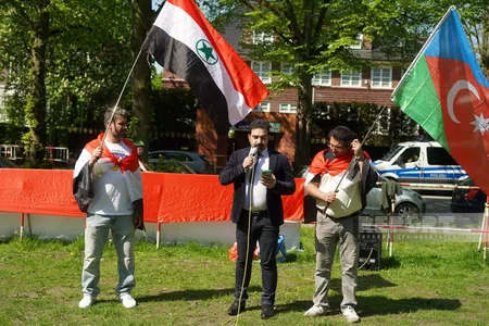 İranın Hamburqdakı konsulluğunun qarşısında etiraz aksiyası keçirilib