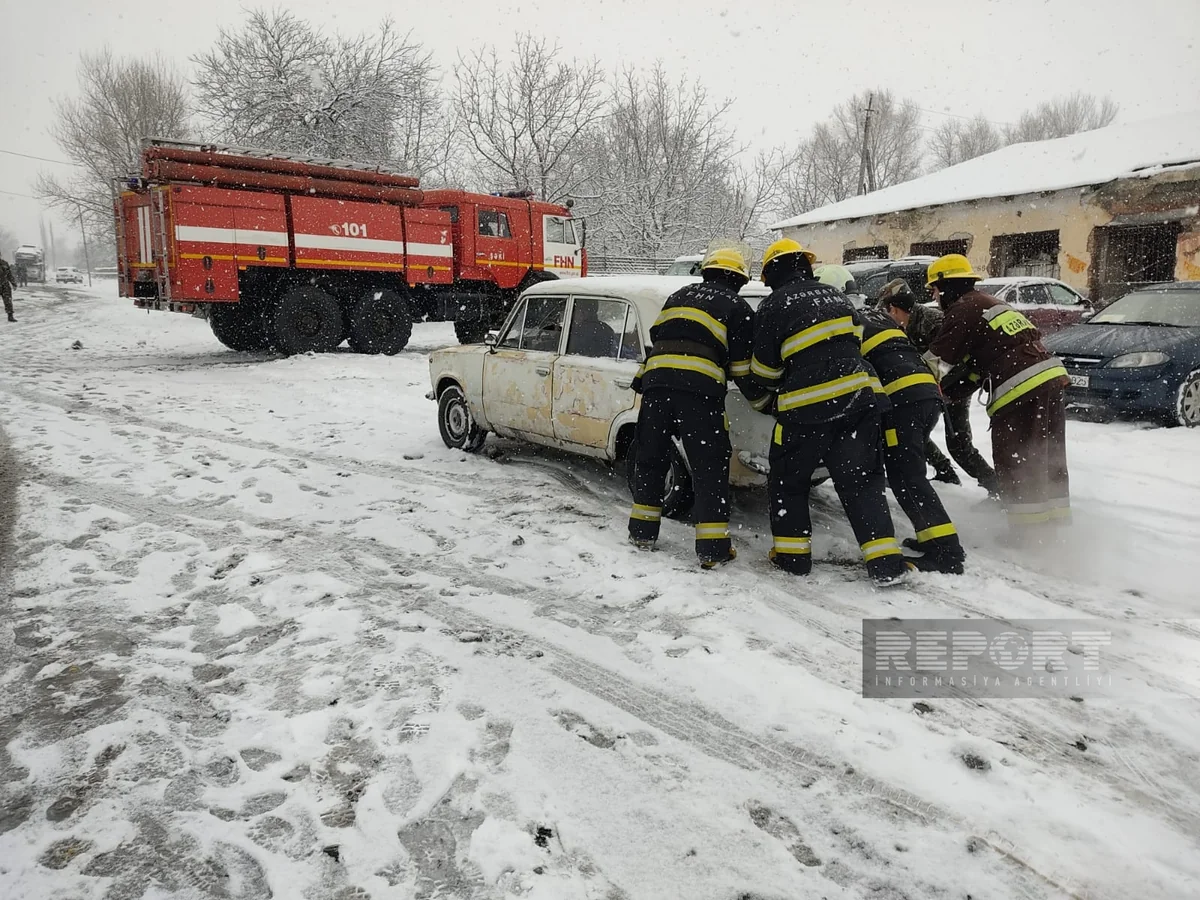 Şəkidə avtomobil yolunda hərəkət bərpa edilib - YENİLƏNİB