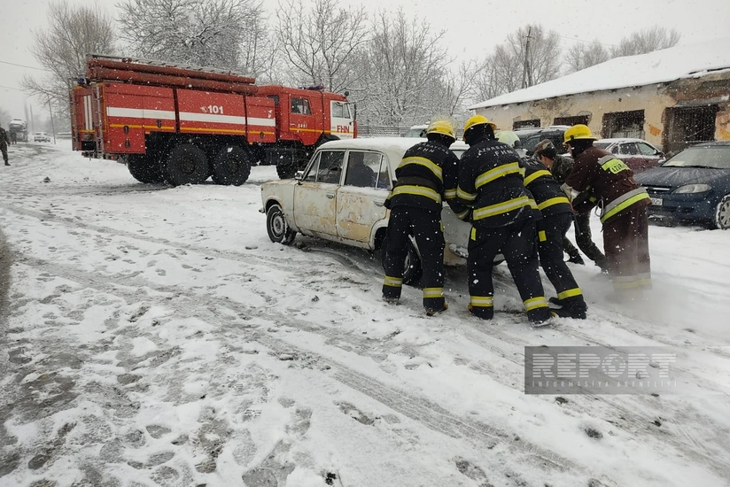 Şəkidə avtomobil yolunda hərəkət bərpa edilib - YENİLƏNİB