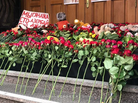 В Москве проходит акция в память о погибших в Гяндже