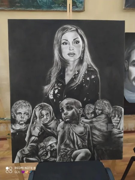 Biləsuvarlı rəssamın kömürlə çəkdiyi əsəri Ərdoğana hədiyyə edilib