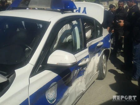 Göyçayda DYP maşını qəza törədib - FOTO