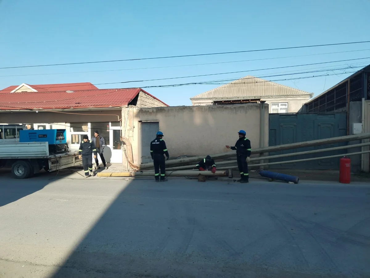 Binədə yol qəzası 3 000 abonenti qazsız qoyub
