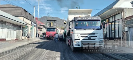 Oğuzun 14 küçəsində yollar təmir olunur