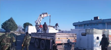 В Кахраманмараше начата установка мобильного полевого госпиталя МЧС