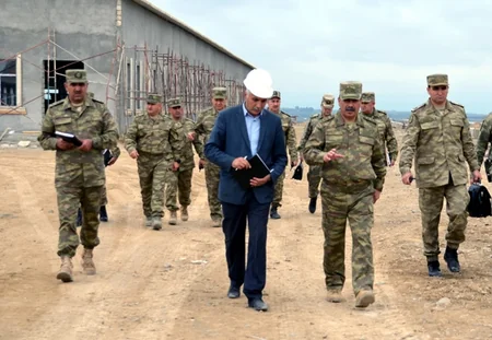 Defense Minister of Azerbaijan inspected the progress of construction work in the military units in frontline zone
