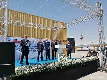 Sian-Bakı blok qatarının qarşılanma mərasimi keçirilib - FOTO