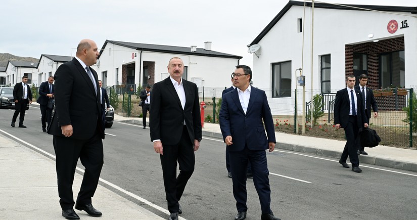 Presidents of Azerbaijan and Kyrgyzstan attend opening of first phase of Khidirli village in Aghdam district