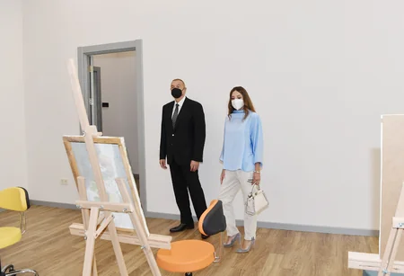 İlham Əliyev və Mehriban Əliyeva Uşaq İncəsənət Məktəbinin açılışında iştirak ediblər