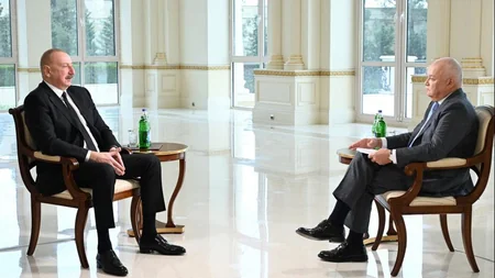 Президент Ильхам Алиев дал интервью гендиректору агентства Россия сегодня Дмитрию Киселеву