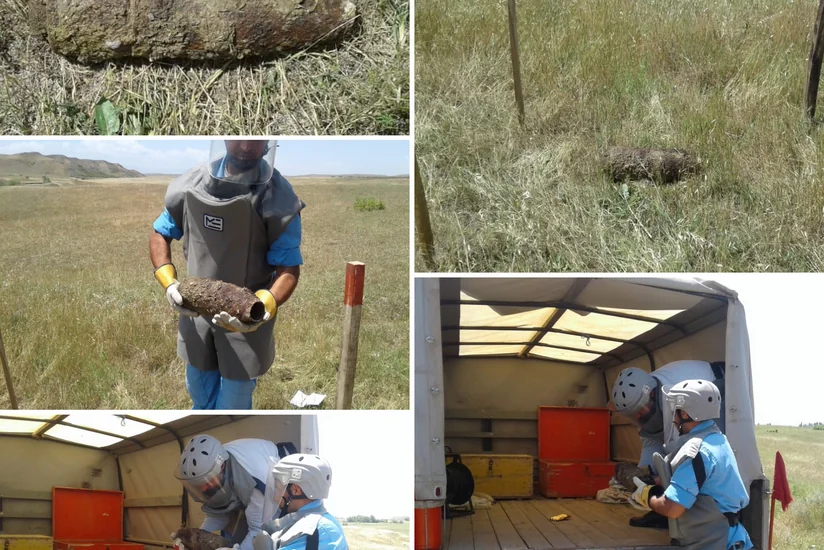 Füzulidə yanmış top mərmisi tapılıb