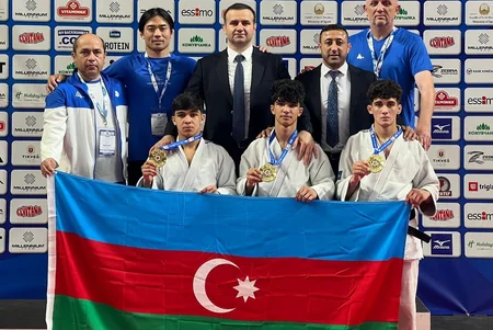 Azərbaycanın yeniyetmə oğlanlardan ibarət cüdo yığması Avropa çempionatında birinci olub