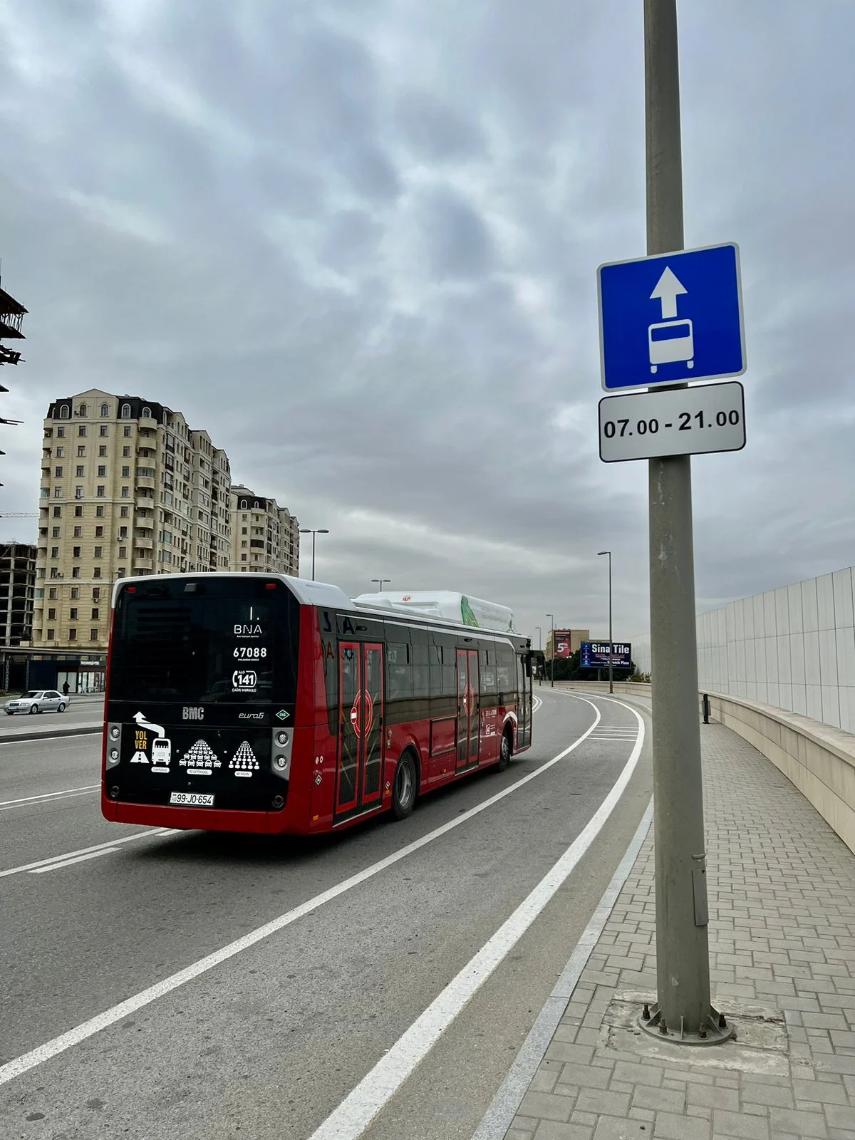 Bakıda 7A saylı marşrut xətti üzrə avtobus zolağının tətbiqinə başlanılıb