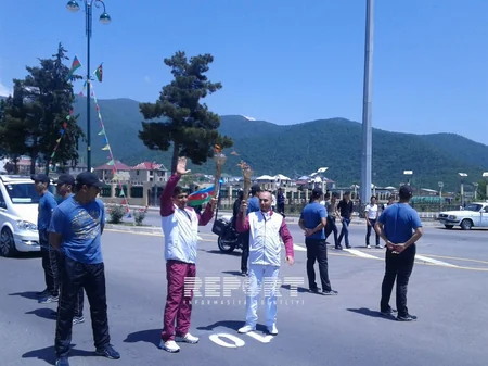 I Avropa Oyunlarının məşəli Oğuz rayonuna aparılıb - FOTO