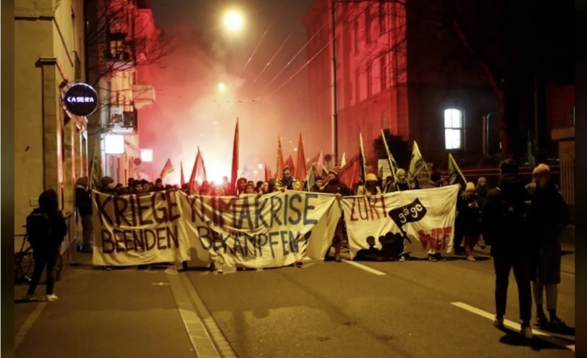 Davos forum protesters clash with police in Zurich