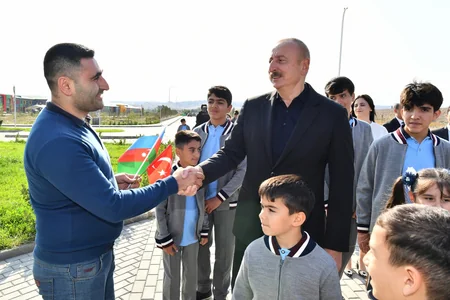 Ilham Aliyev, Mehriban Aliyeva meet with Aghali village residents