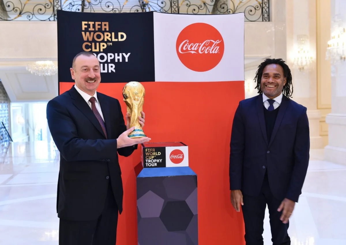 FIFA World Cup Trophy presented to President Ilham Aliyev