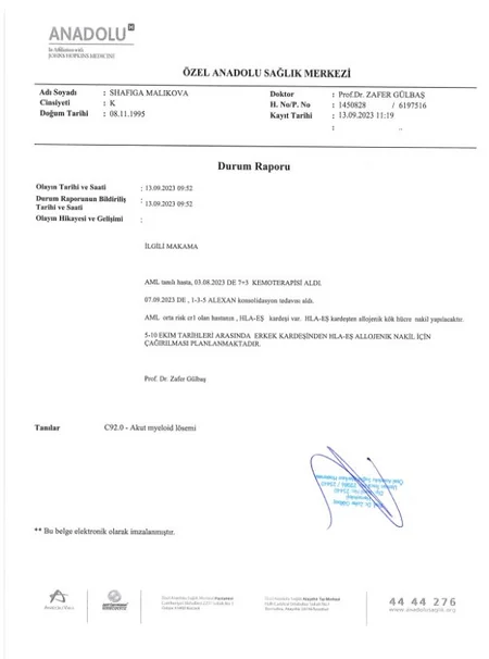 Молодая мама c острым лейкозом: Хочу вырастить дочь сама