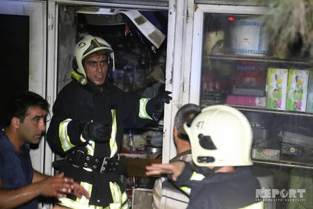 “Sabunçu bazarı”nda baş verən yanğından - FOTOREPORTAJ