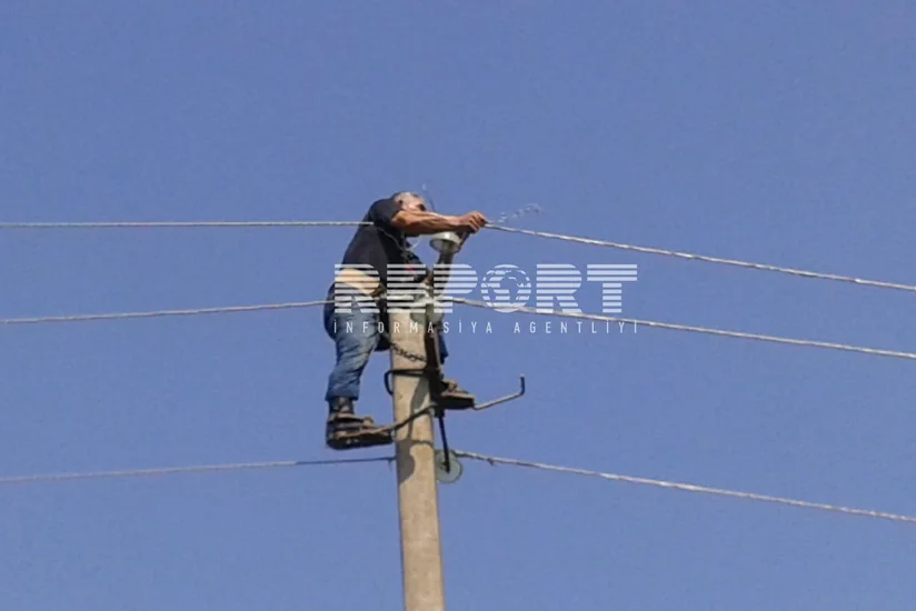 Azərbaycanda güclü külək Göyçay rayonunu elektrik enerjisiz qoyub