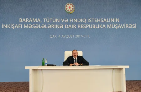 President chairs republican conference on development of sericulture, tobacco and hazelnut production in Gakh - UPDATED