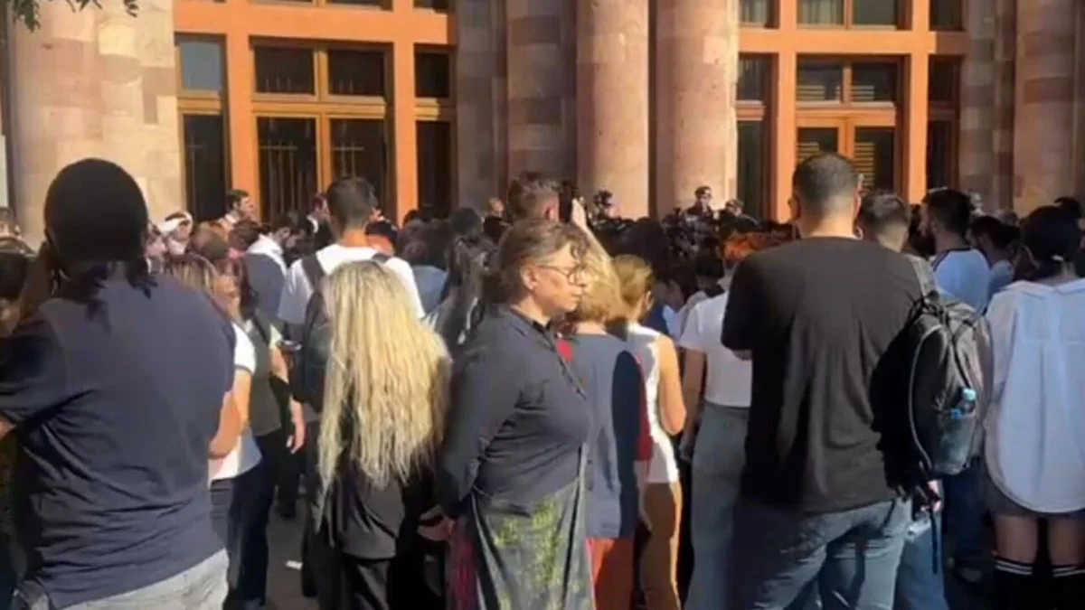 Protest action taking place in Yerevan