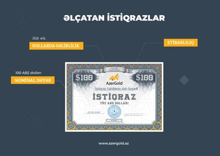 “AzerGold” dollarla, illik 4% gəlirliliyə malik istiqraz buraxır