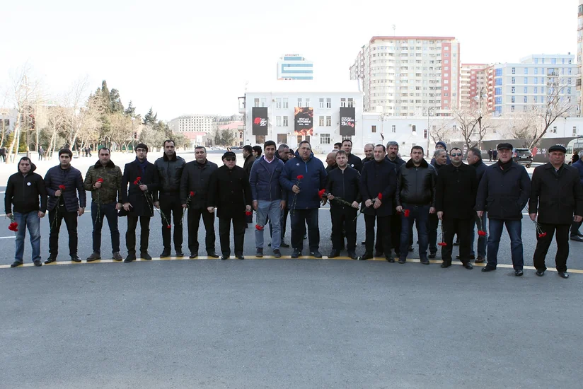 Azərbaycan Cüdo Federasiyasının kollektivi Xocalı abidəsini ziyarət edib - FOTO