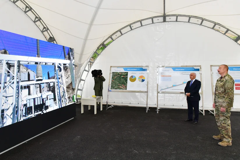 Ilham Aliyev visits Chirag-1 small hydropower plant